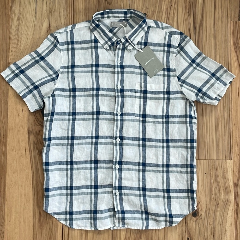 NWT Everlane The Linen Short-Sleeve Shirt M